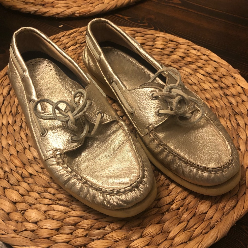 Gold Metallic Sperrys